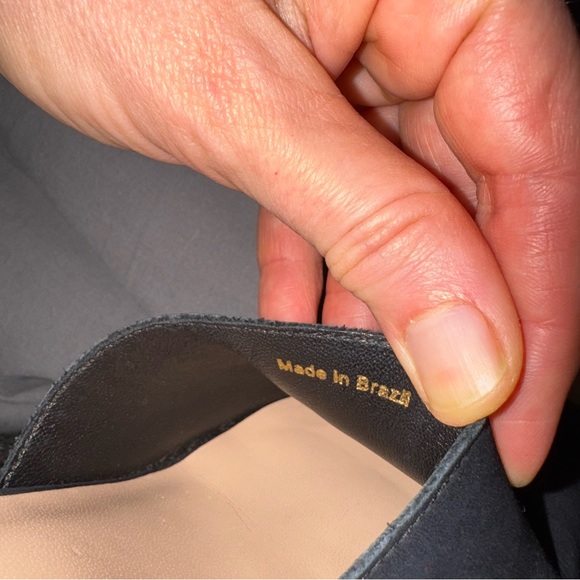 Rare Loeffler Randall Black Tan Leather Suede METAL Heels Sandals Shoes 8.5 - Picture 7 of 9